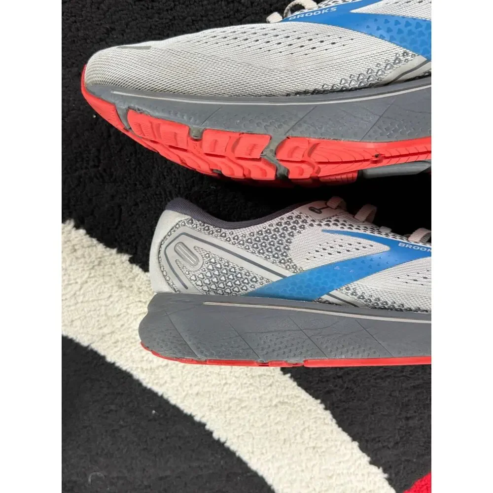 Brooks Shoes Mens Size 12 Gray Red Ghost 14 Athletic Running Sneakers